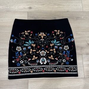 Embroidered Black Skirt